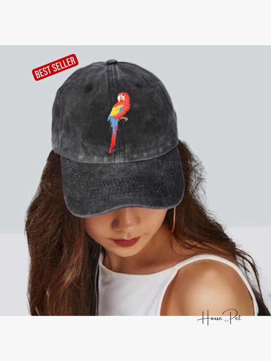 Embroidered Baseball Cap Vintage Washed Distressed Denim Adult main image 5